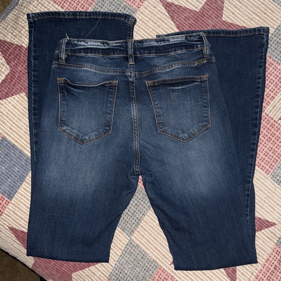 KanCan Dark Blue flare Leg Jeans - Picture 1 of 3